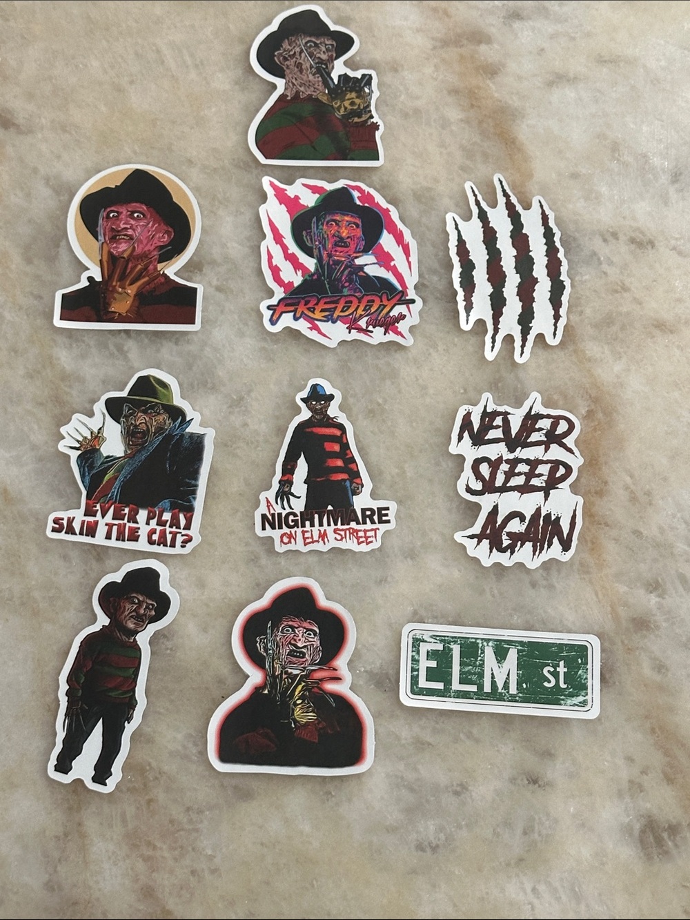 Nightmare on Elm Street Sticker Pack - Freddy Krueger Design - Multicolor